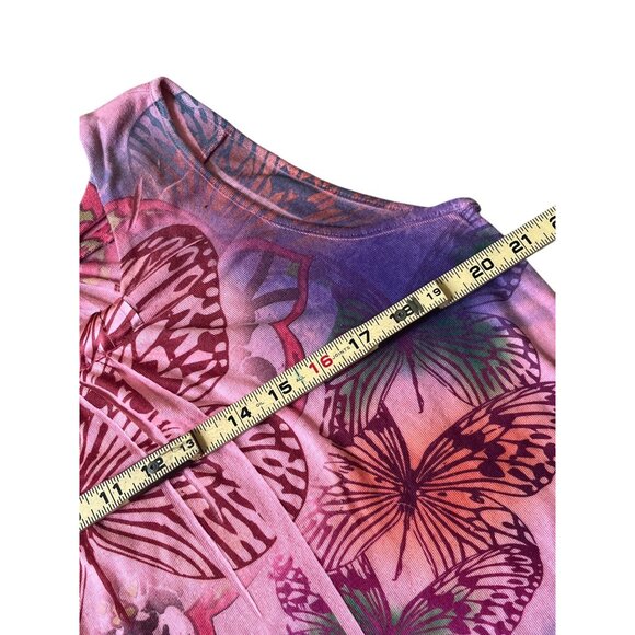 Apt 9 Y2K Tunic Top Womens XL Pink Butterfly Sleeveless Cottage Fairy Hippie - Picture 9 of 9